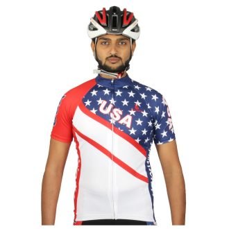 Men Cycling Jersey Road Bike Shirt Short Sleeve Breathable 100% Polyester