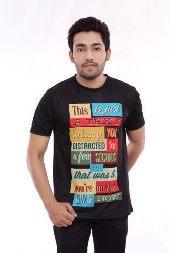 Black Printed Casual Tees