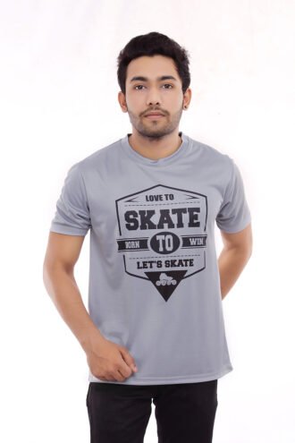 Polyester Grey Casual Wear Tshirt