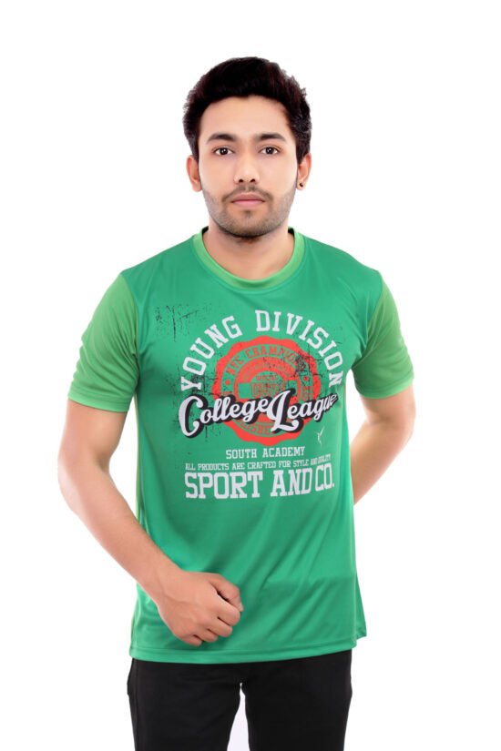 Sublimated Green Casual Tshirt