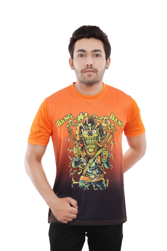 Sublimated Orange Casual Tshirt