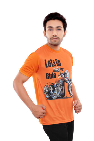 Polyester Orange Casual Tshirt