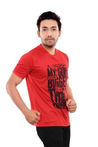 Sublimated Red Casual Wear Tshirt