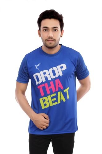 Blue Casual Compressed Tshirt