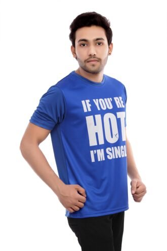 Blue Printed Casual Wear Tshirt