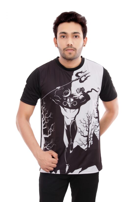 Black Sublimated Casual Wear Tshirt