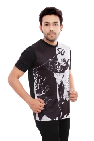 Black Sublimated Casual Wear Tshirt