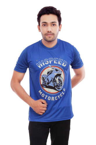 Blue Casual Wear Printed Tshirt