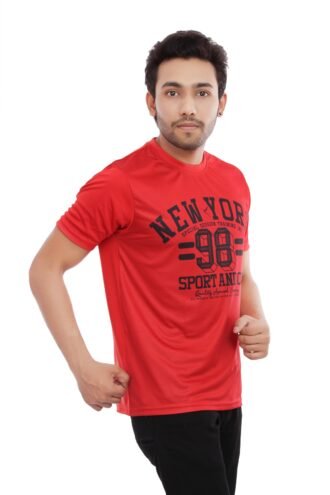 NY98 Printed Casual Red Tshirt