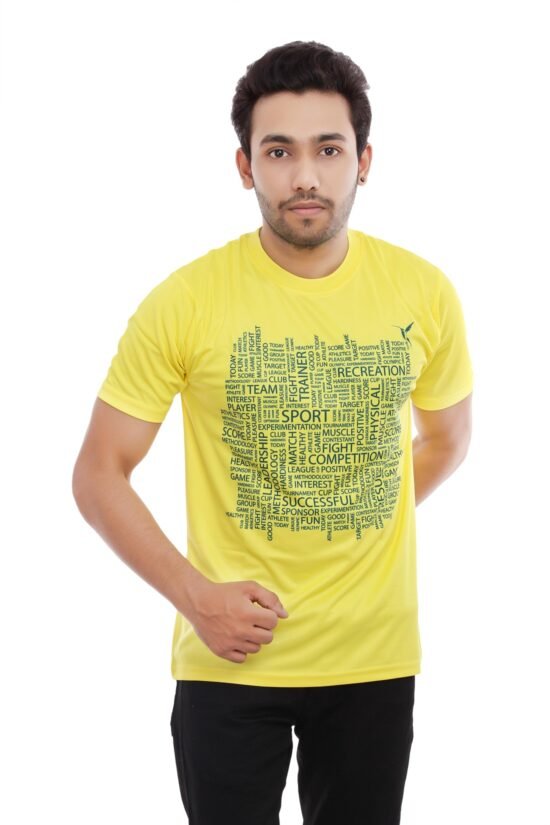 Yellow Print Casual Tshirt