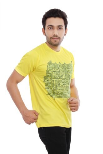 Yellow Print Casual Tshirt