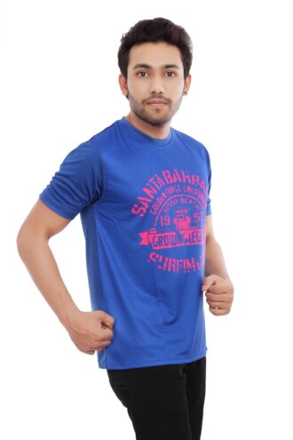 Printed Casual Tshirt Blue for Men