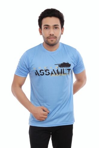 Assault Printed Casual Tshirt Blue