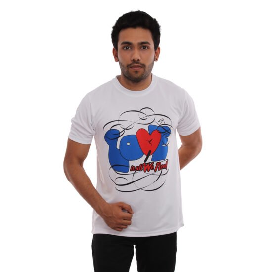 Love Printed Casual Tshirt White