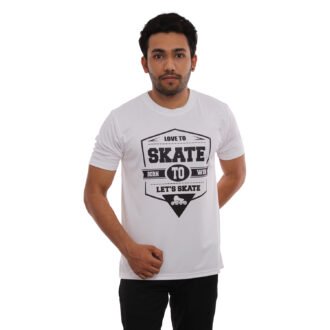 Casual Tshirt Skate Design Printed White