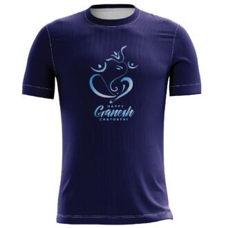 Ganesha Casual Printed Blue T-shirt