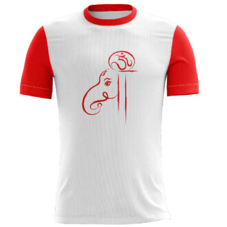 Shree Ganesha's Dri-Fit Red Casual T-shirt