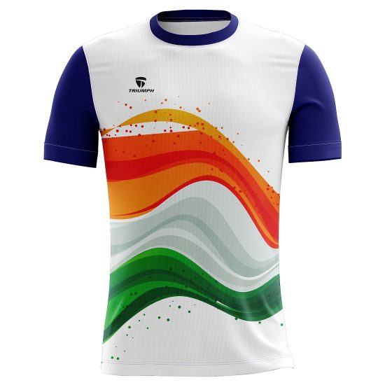 India Tricolor Independence / Republic Day Casual T-shirt Blue