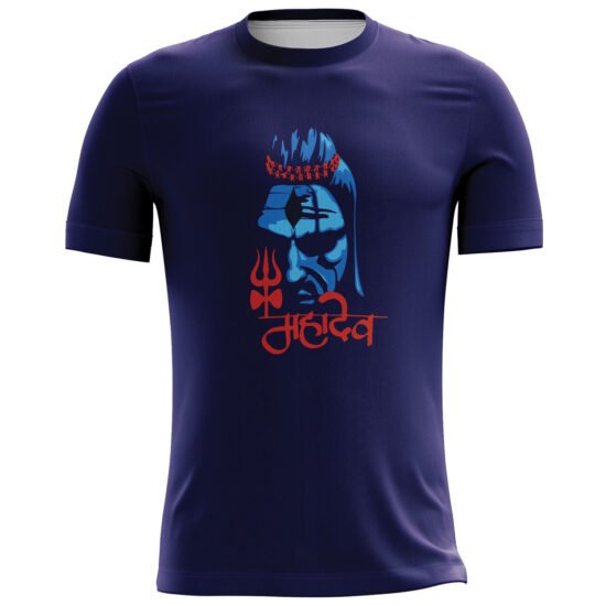 Lord Shiva Printed Casual T-shirt Blue